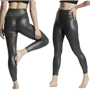 Athleta Elation Ultra High rise metallic black shimmer leggings tight. Medium